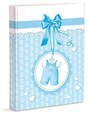 Geburtsfotoalbum cm 21x28 mit Taschen enthält 200 Fotos cm 13x18, blaues Kleid