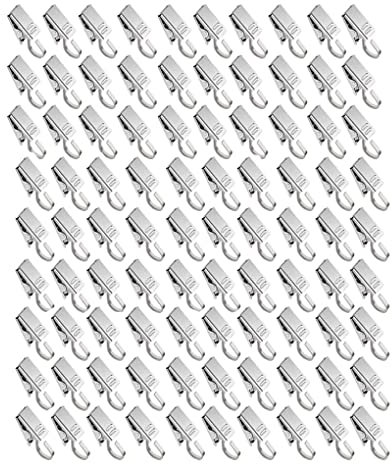 100 Piezas Clips de Cortina con Gancho, Clips de Gancho de Metal, Clips de Cortina de Ducha para Fotos, Decoración del Hogar, (Plata)
