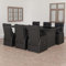 Yolola Rattan Essgruppe 6 Personen Sitzgruppe Garten Essgruppe 6 Personen mit 6 Gartenstuhl Verstellbar mit Auflagen Rattan Gartenmöbel Set Gartenmöbel Essgruppe Gartengarnitur Braun