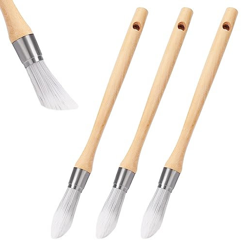 3 pennelli per finiture, piccoli pennelli da 1,9 cm per pareti, ritocchi, strumento per pittura sui bordi, pennelli ad angolo rotondo per bordi, mobili, casa, pareti, strumenti per la pittura