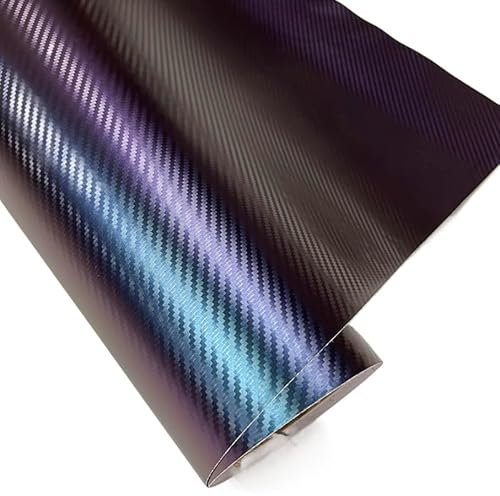 Autofolie 50CM * 200/300CM 3D Carbon Faser Vinyl Car Wrapping Folie Motorrad Auto Aufkleber Dekoration Chameleon Aufkleber for Auto Styling Auto Folie ( Color : 3D blue purple , Size : 50CM X 300CM )