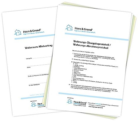 Haus & Grund Wohnraum-Mietvertrag A4 + ein Abnahme-/Uebergabe-Protokoll