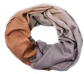 QUEEN HELENA Warmer Winterschal mit Strass Damen SC22-4 Orange, Einheitsgröße