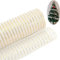 1 Pieza de Decoración para árbol de Navidad, Cinta Navideña Artesanal para árbol de Navidad, Guirnalda, Lazo, Corona de Pascua, Decoración para Fiesta de Boda, 26 cm x 9,14 m, Blanco + Oro