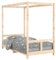 vidaXL Kinderbett, Kinder Bettgestell mit robusten Latten, Himmelbett für Kleinkinder ab 4 Jahren, Einzelbett Kinder Holzbett, 80x160 cm Massivholz Kiefer