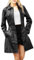 Lederjacke Damen Schwarz -Bikerjacke Damen Kunstleder Kunstlederjacke Lang Motorradjacke mit Reißverschluss und Gürtel Ledermantel Moto Biker Mantel Stehkragen Outdoor Jacken für Frauen