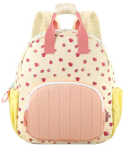 GAGAKU Kinderrucksack Mädchen 30cm Rucksack Kleinkind Kinderrucksack für 2-5 Jahre Kinder kindergartenrucksack Mini Tagesrucksack Reisetasche - Rosa Erdbeere