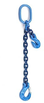 Joma-Tech 1-Strang Anschlagkette 1,5m GK10 8mm blau mit Sicherheitshaken verkürzbar