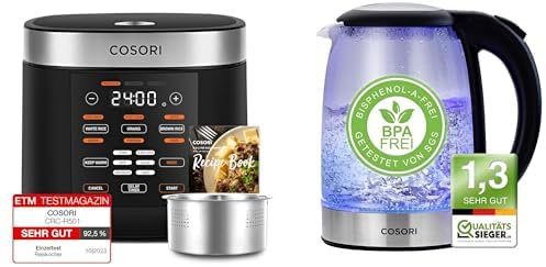 COSORI Multifunktionaler Reiskocher und Wasserkocher aus Glas