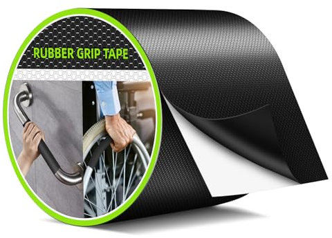 Aobrill Ruban antidérapant en caoutchouc, adhésif texturé super puissant pour un maintien sûr et une friction sûres, idéal pour les outils, gadgets, bricolage et plus encore (noir, 10,2 cm x 3 m)