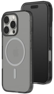 RHINOSHIELD JellyTint Transparent Protective Case Compatible with MagSafe for [iPhone 16 Pro] | Superior Magnetic Force, Exceeds Military Drop Standards, Scratch Resistant, Shockproof - Ash Black