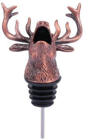 Happyyami Deer Head Wine Pourer Spout Christmas Wine Aerators Deer Stag Head Wine Pourer Stainless Stags Head Bottle Pourer Wine Stopper Bar Accessories Christmas Table Decorations