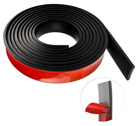 Tiras De Goma De Neopreno 25mm(B) x1,5mm (D) x300cm(L), Rollos de Goma Adhesiva, para Sellos de Bricolaje, Cubiertas, Protección de Revestimientos de Pisos, Aislamiento, Antivibración, Antideslizante