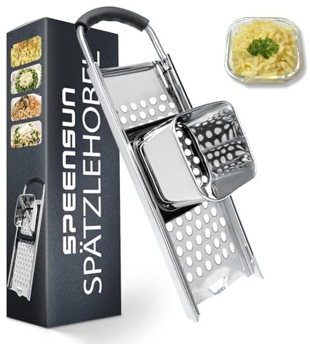 SPEENSUN Spaetzle Maker, Premium Grade Stainless Steel Spaetzle Press, Efficient Homemade Spaetzle and Knoepfle, Dishwasher Safe Spaetzle Noodle Maker with Comfort Handle for Pots Up to 30 CM