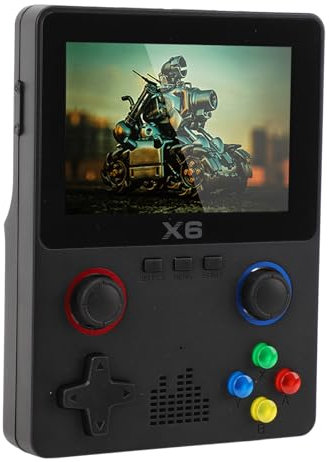 X6 Handheld-Spielekonsole, 3,5 Zoll IPS 640 X 480 HD-Bildschirm, 11 Retro-Emulatorsysteme, Taschenspielkonsole mit 32 GB TF-Karte, 2000 MAh, Unterstützt HD- und TV-Ausgabe (Black)