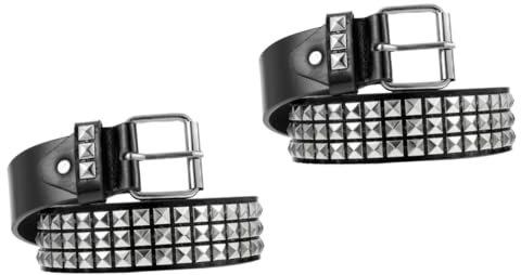SAFIGLE 2 Stück Herren Gürtel Pu Leder Taillengürtel Dekorativer Nietengürtel Für Bankette Partys