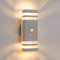 CELAVY Aussenlampe Außenlampe mit Bewegungsmelder - LED GU10 Außenleuchte Aussenleuchte Wand IP65 Up Down Wandleuchte Wandlampe Lampe aussen, Aussenbeleuchtung Außenwandleuchte Hauswand, Hellgrau