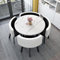 OCAZI Runder Konferenztisch 1 Tisch und 4 Stühle 5teiliges Set runde Frühstücksbar KüchenEsstischSet rundes Möbelset mit Tisch und Stühlen für Küche Esszimmer #11 80x75cm/31.5x29.5in(WxH)