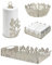 Set Accessori Cucina 2/4 Pezzi Portatovaglioli Vassoio Grande Da Portata Portafrutta Centrotavola Metallo Design Moderno Decorazioni Tavola - Papaveri - 4 Pezzi