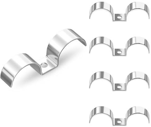 Cable Clips for Screwing Cable Holder Screwable Cable Clips Double Hole M Pipe Clamps Mounting Clamp for Diameter 8 mm Cable Flush-Mounted Water Pipes