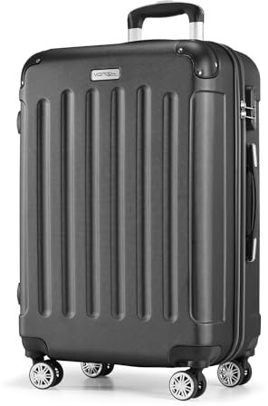 MERISH Reisekoffer Koffer Kofferset Trolleys Zwillingsrollen 3tlg. Hartschale in 9 Farben (Anthrazit, L)