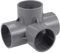 TOP-VIGOR Lot De 2 Raccords PVC 1 Voies À 90° 50mm, Connecteur En T Pour Tuyau D'Arrosage, Jonction D'Angle Pour Systèmes D'Irrigation, Serres Et Projets DIY, Gris