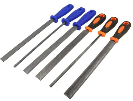 BOOMET Feilen- und Raspelset 6-teilig · 3x Präzise 30cm lange Metallfeilen & 3x 31cm lange Holzraspeln ideal zum Schleifen & Entgraten