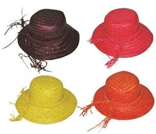 LP Divertissements Lot de 6 - Chapeau de Paille pour Femme Jaune