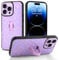 Jefonha for iPhone 14 Pro Max Case with Finger Hand Strap Kickstand, Trendy Cool Leaopard Cheetah Print Phone Case for Women Men, Full Camera Protection Shockproof Protective Cover (Purple)
