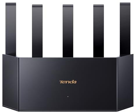 Tenda RE3L Router Wi-Fi 7 BE3600 Dual-Band, Mesh WiFi, Porte WAN/LAN Gigabit, 5 Antenne Verticali, 4K-QAM, MLO, NFC, VPN, WPA3, Controllo tramite App