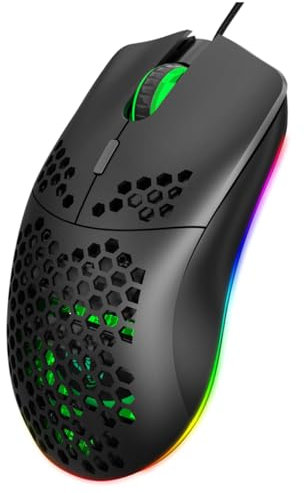 EXCEART Souris RGB à Niveaux De Dpi Design Perforé avec Éclairage Programmable pour Usage Professionnel