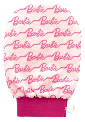 Barbie – Gant Exfoliant Corps & Douche – Gommage Traditionnel Anti-Peaux Mortes, Poils Incarnés – Texture Réconfortante, Accessoire Réutilisable – Rituel Spa à Domicile – Produit Officiel Mattel