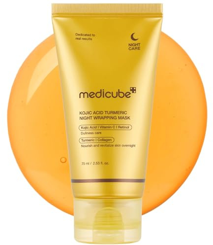 medicube Wrapping Mask Kojic Acid, Turmeric, Vitamin C Overnight Peel Off Facial Mask | Brighten & Defends Against Skin Stress for a Clear, Glowing Complexion | Korean Skin Care, 2.53 fl.oz