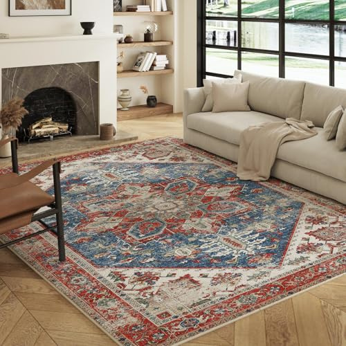 Decoranddecor Distressed Rugs Living Room 160x230cm Washable Non-Slip