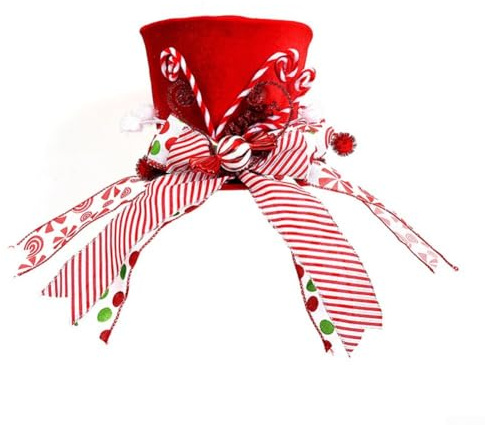 Weihnachtsbaum-Hut-Dekoration mit festlichem und Schleifen-Design, Stoffstern-Abdeckung für Urlaubsparty und saisonale Heim- oder Bürodekoration, für einfaches