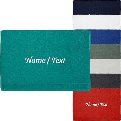 Vossen Moon Gästetuch | Handtuch | Duschtuch | Badetuch | Bestickt mit Name oder Text Wunschstickerei 520g/m² (Graphit, Handtuch 50 x 100 cm)