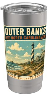 Urlaub von Outer Banks Von North Carolina nach Outer Banks Doppelwandiger Edelstahl-Thermobecher