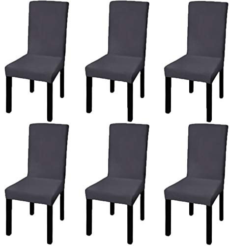 vidaXL 6X Stuhlhussen Stuhlbezug Stuhlüberzug Stretchhussen Hochzeit Anthrazit