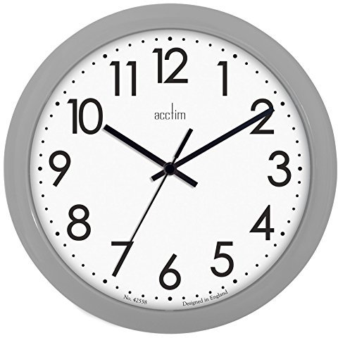 Acctim Abingdon Wall Clock Quartz Easy Read Arabic Numbers Grey 25cm 21890