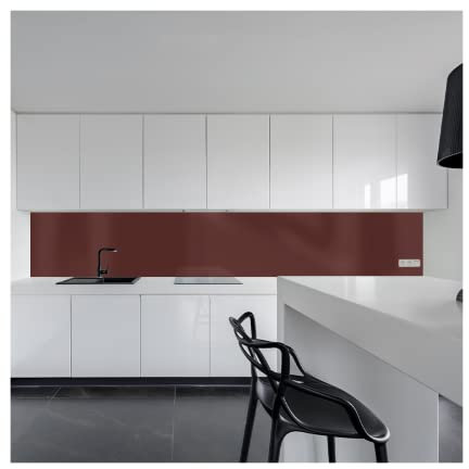 KeraBad Küchenrückwand aus Aluverbund, Spritzschutz Küche, 3mm dick, Kastanienbraun, 50x120cm
