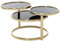 FineBuy Couchtisch mit 3 Tischplatten 58 x 43 x 58 cm, Beistelltisch rund, Design Wohnzimmertisch Glas/Metall, Designer Glastisch Sofatisch modern, Kleiner Loungetisch