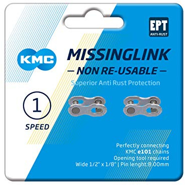 KMC Unisex – Erwachsene 101 NR EPT Fahrradkette, schwarz, 1size