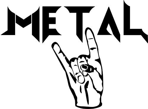 Wandtattoo: 'Metal' Schriftzug – Pommesgabel – Heavy Metal – Deathmetal – Musik – Music // Farb- und Größenwahl (Schwarz - 810 mm x 600 mm)