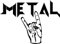 Wandtattoo: 'Metal' Schriftzug – Pommesgabel – Heavy Metal – Deathmetal – Musik – Music // Farb- und Größenwahl (Schwarz - 810 mm x 600 mm)