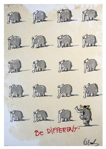 modern times 10er Set Postkarte OTTO - Motiv: BE DIFFERENT, Anlass: Fun Tiere, Künstler/Verlag Ottifant Productions GmbH, Größe: A6