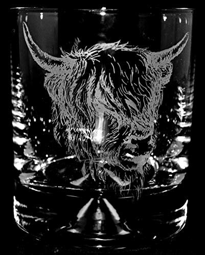 Great British Glass Highland Cow (Head) Boxed 30cl Spirits Tumbler
