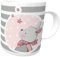 Kindertasse Hase Luna emmapünktchen mit Wunschname Kinderbecher Trinkbecher rosa/grau inkl. Geschenkverpackung (Kunststoff)