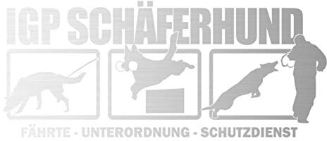 siviwonder Auto Aufkleber IGP HS Deuscher Schäferhund Autoaufkleber K9 Hundeanhänger ehemals IPO Hundesport Hundemotiv Silber