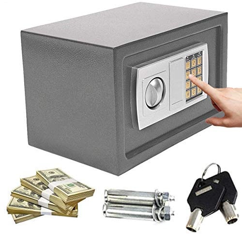 Large 8.5 Litre Electronic Safe (34cm x 20cm x 20cm) - Digital Cash Box With Lock for Home or Office - Wall or Floor Mounted Steel Security Box