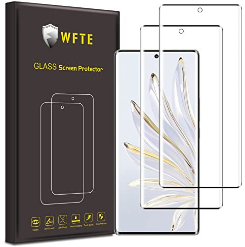 WFTE [2-Pack Protector de Pantalla para Honor 70,Cobertura máxima,9H Dureza,Huellas Dactilares Libre,Sin Burbujas,Cristal Templado Protector de Pantalla Honor 70(Black)